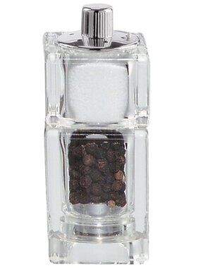 NWT Vintage 1995 Trudeau Clear Acrylic Combo Salt & Pepper Mill New